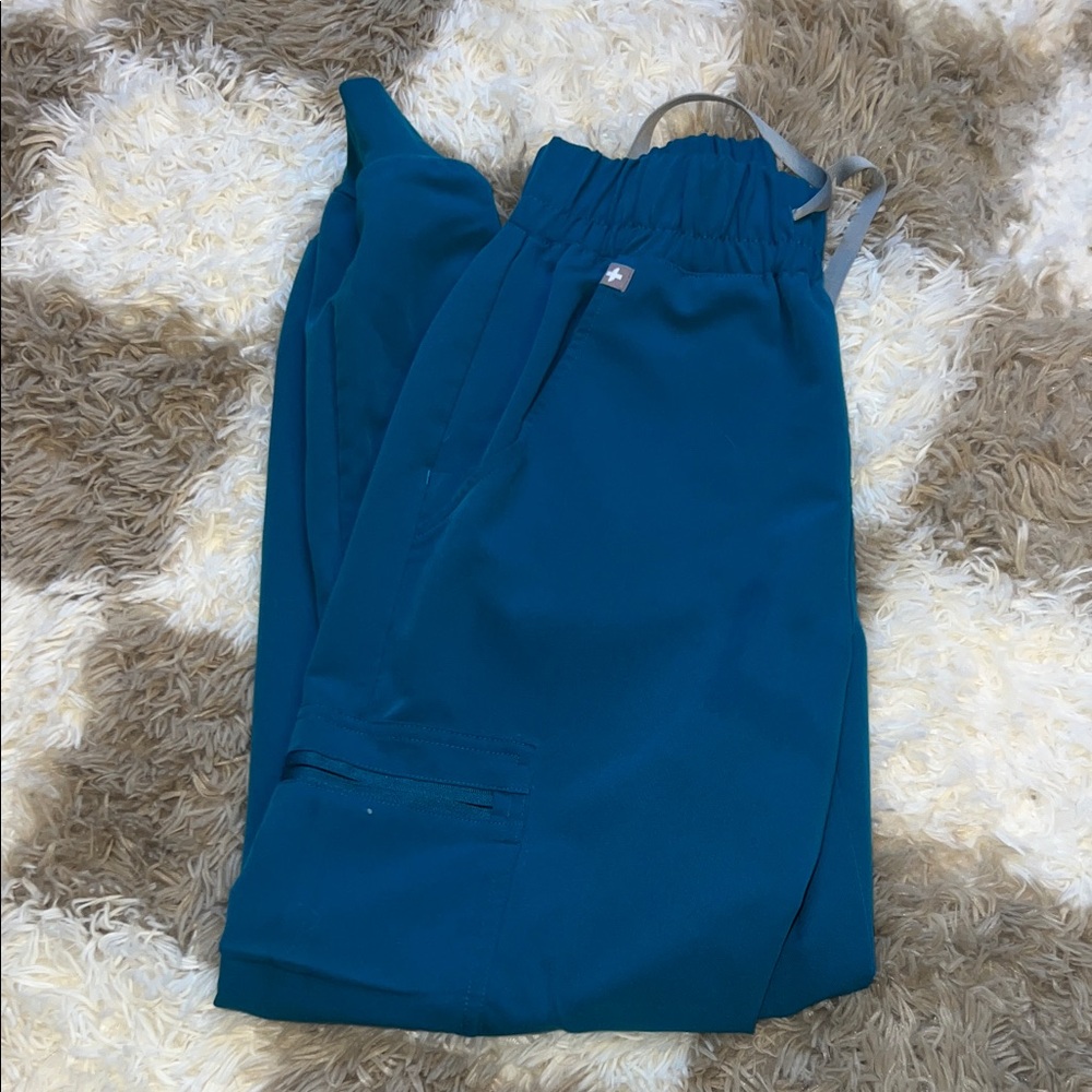 Figs Caribbean Blue High Wasted Scrub Pants